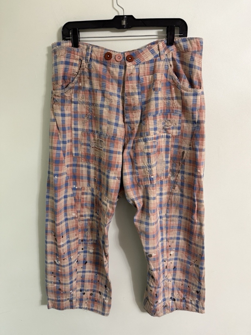 Magnolia Pearl Provision Utopia Plaid Trousers One Size Blue Pink Pants